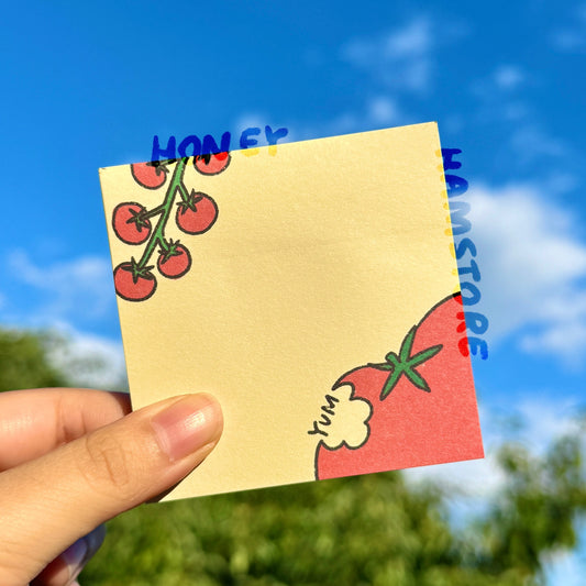 Yummy Tomato | Funny Cute Sticky Note | Gifts Under 10 | Novelty Stationary Present | For Office School