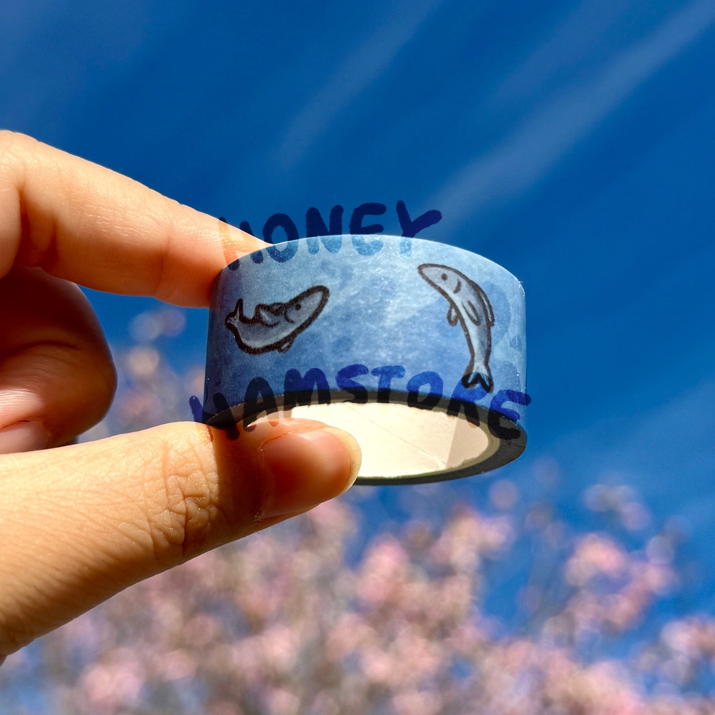 Swimming Fish Washi Tape| Cute Planner Journal Scrapbook Kawaii Decorating Stationery | Aesthetic Cool Fun 2cm x 5m