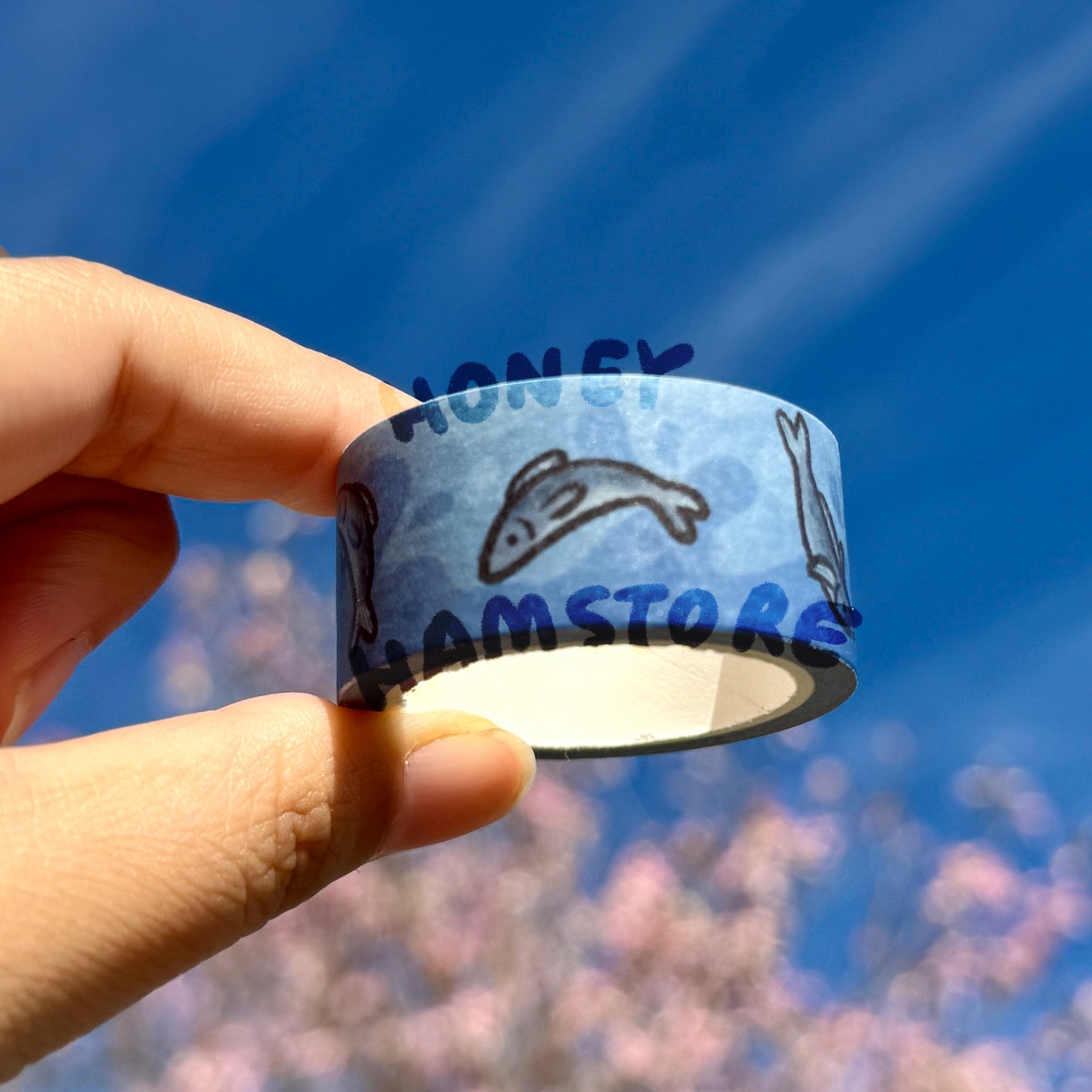 Swimming Fish Washi Tape| Cute Planner Journal Scrapbook Kawaii Decorating Stationery | Aesthetic Cool Fun 2cm x 5m