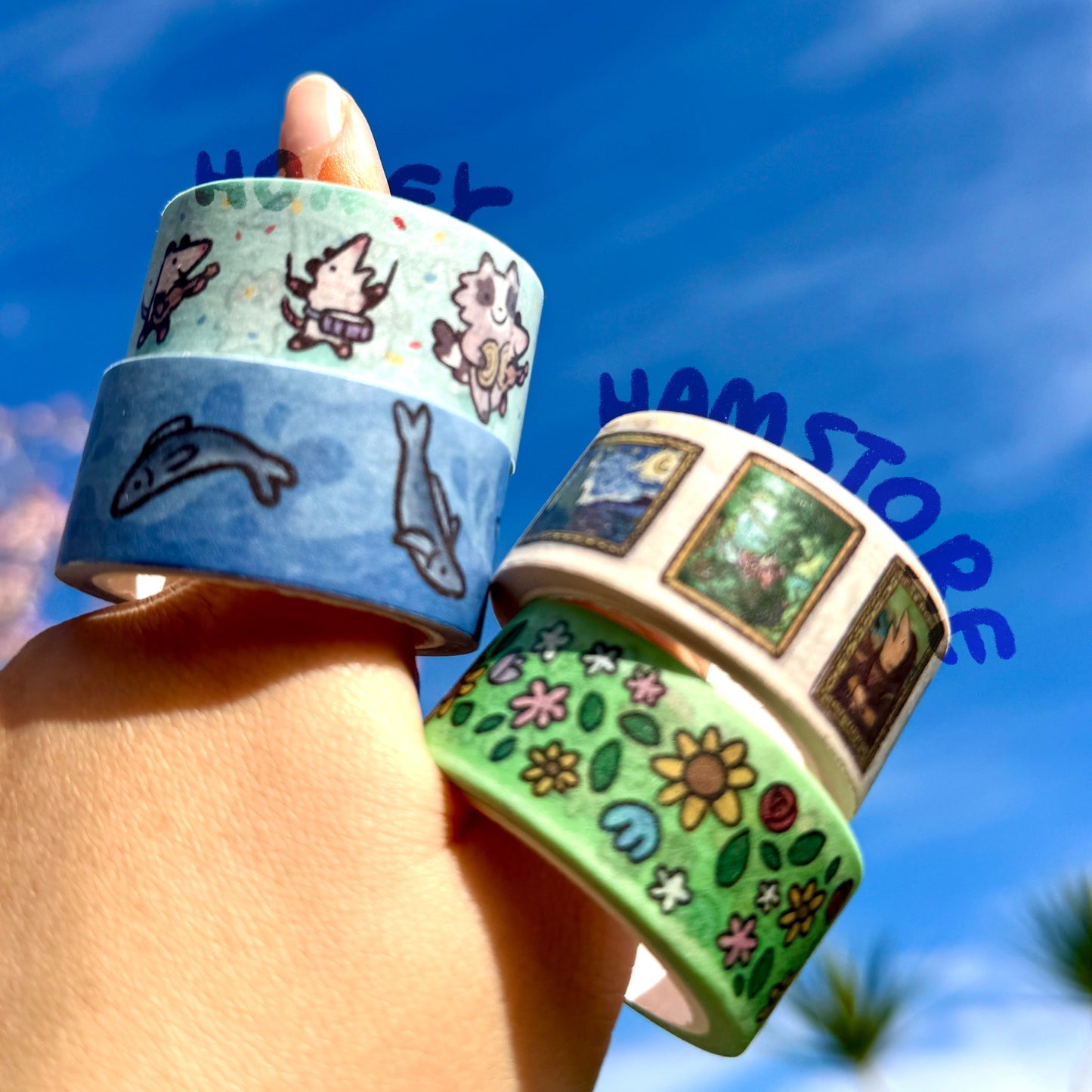 Swimming Fish Washi Tape| Cute Planner Journal Scrapbook Kawaii Decorating Stationery | Aesthetic Cool Fun 2cm x 5m