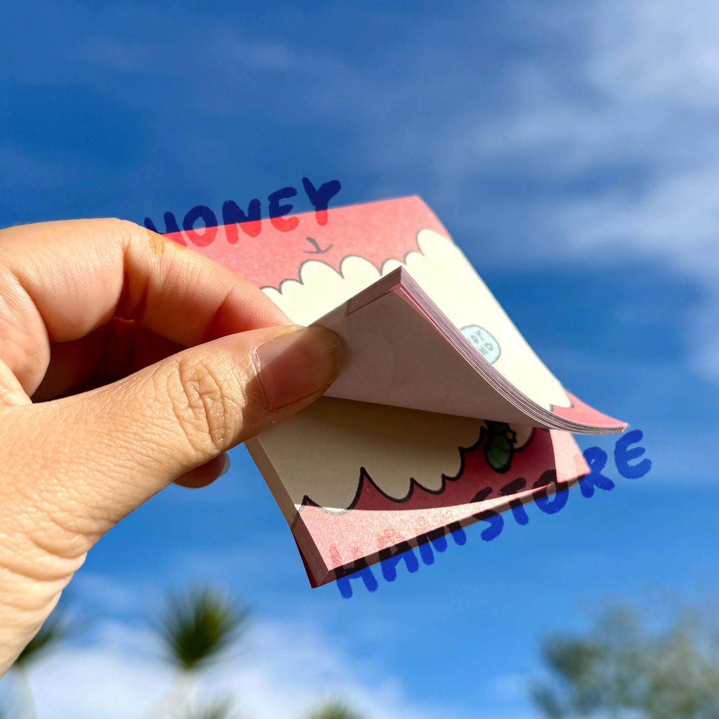 Howdy Friend Apple Worm | Funny Cute Sticky Note | Gifts Under 10 | Novelty Stationary Present | For Office School