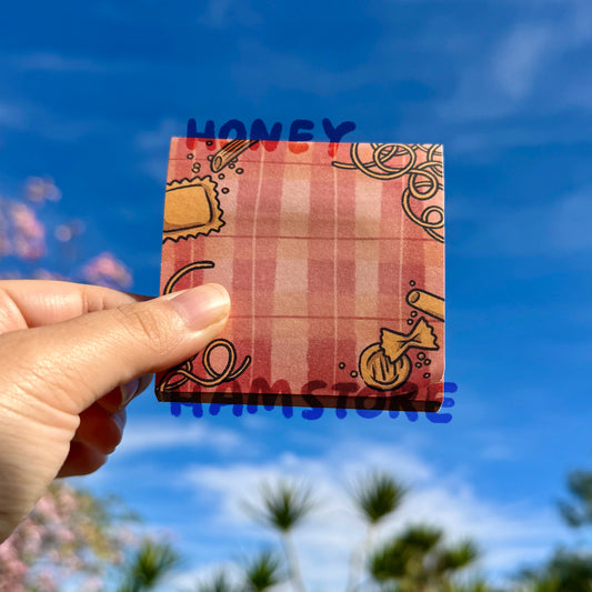 Pasta | Funny Cute Sticky Note | Gifts Under 10 | Novelty Stationary Present | For Office School