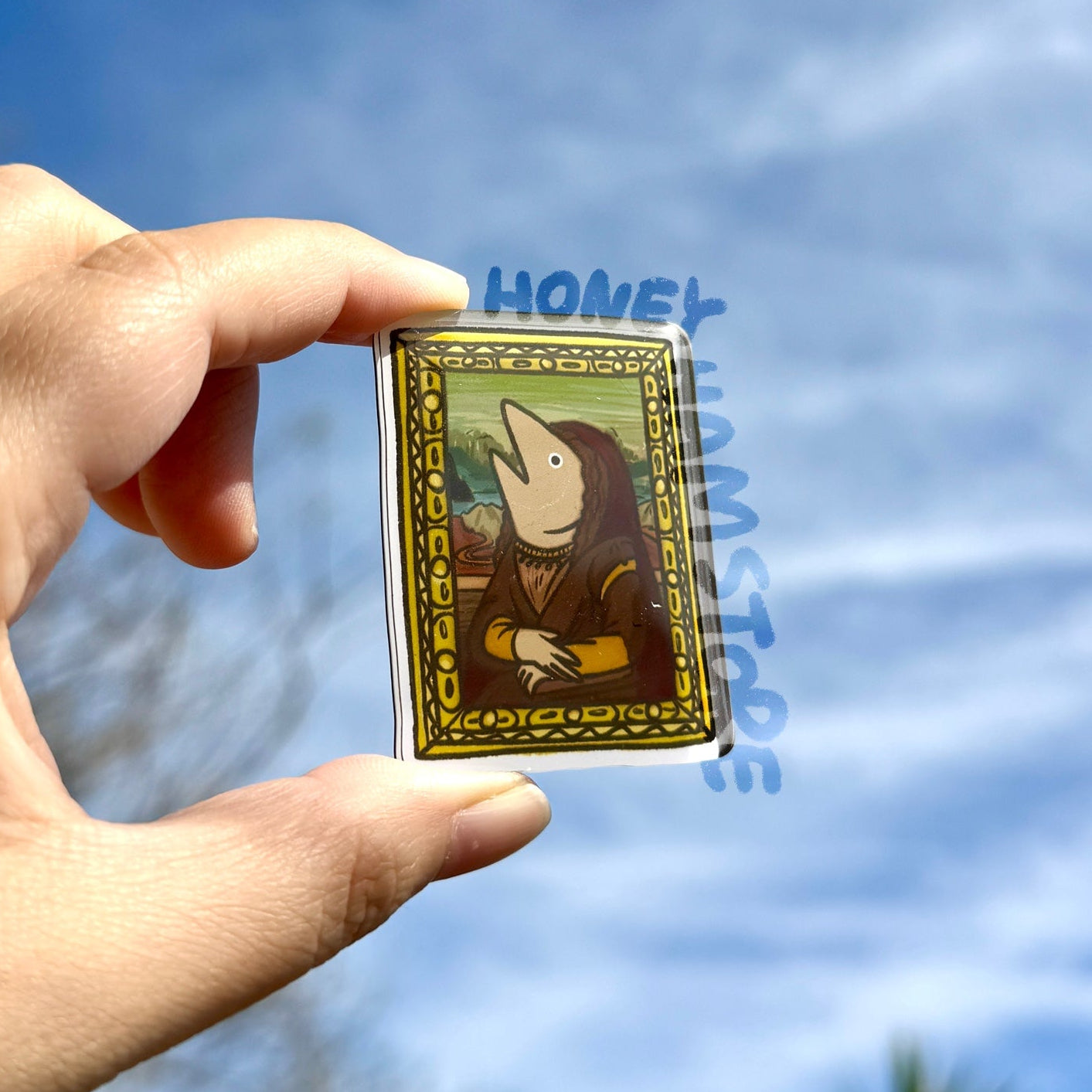 Mona Lisa Fish Magnet Paint Cute Acrylic [Gifts Under 10 Novelty Accessory Joke Present] For Refrigerator Lockers Chalk Boards File Cabinets