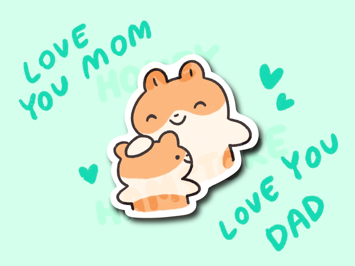 Thank you Mom Dad Hug Sticker | Funny Cute Sticker | Gifts under 10 | Water Resistant Sticker | Laptop Water Bottle Case Decal For Her Him
