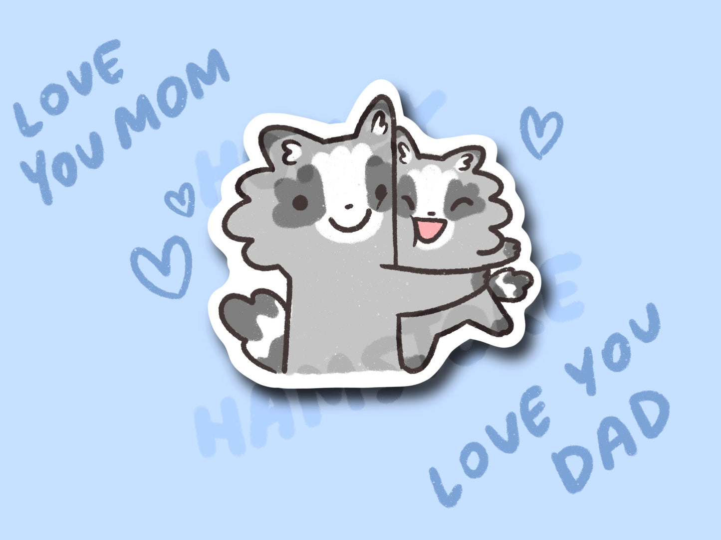 Thank you Mom Dad Hug Sticker | Funny Cute Sticker | Gifts under 10 | Water Resistant Sticker | Laptop Water Bottle Case Decal For Her Him