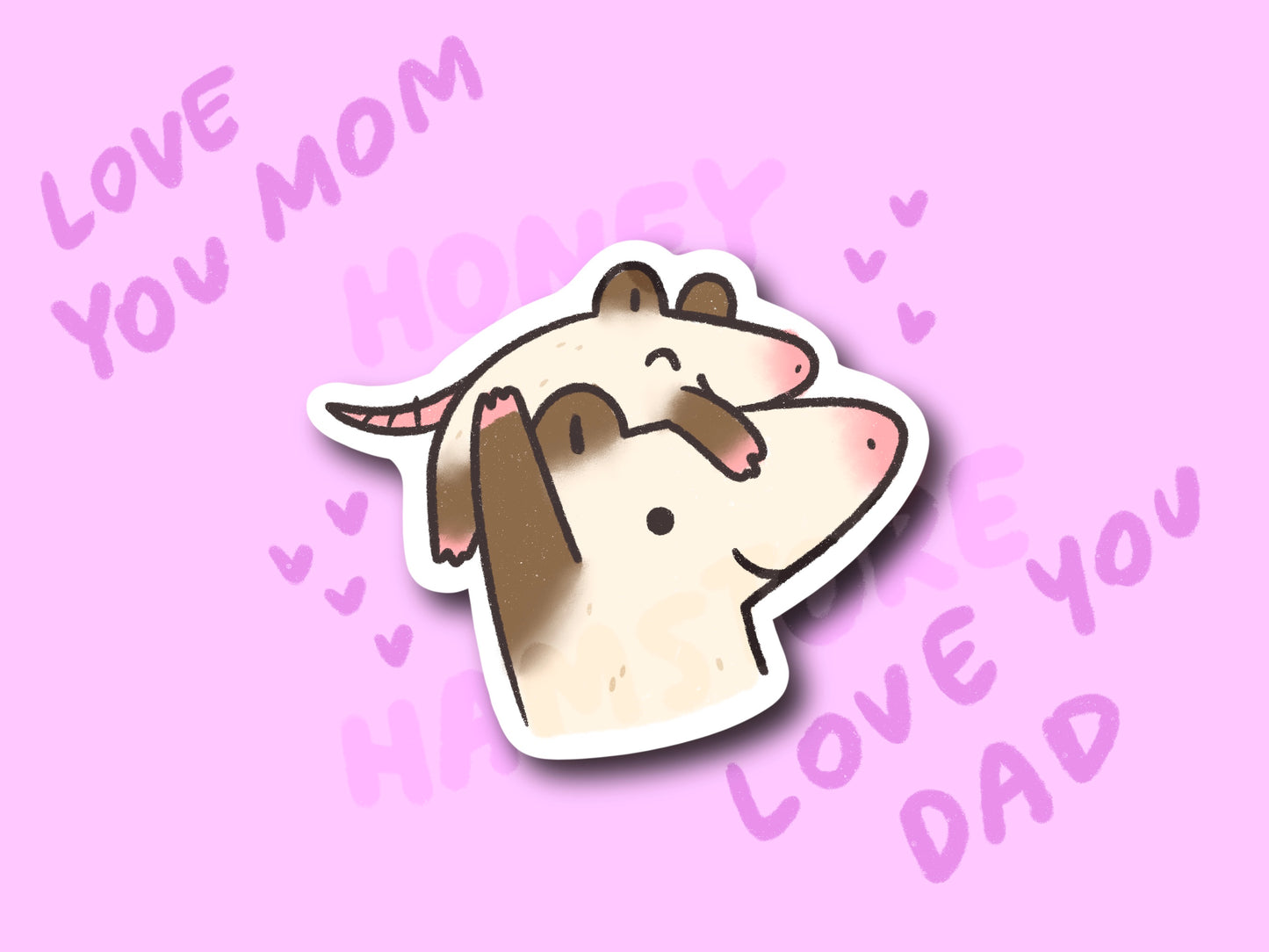 Thank you Mom Dad Hug Sticker | Funny Cute Sticker | Gifts under 10 | Water Resistant Sticker | Laptop Water Bottle Case Decal For Her Him