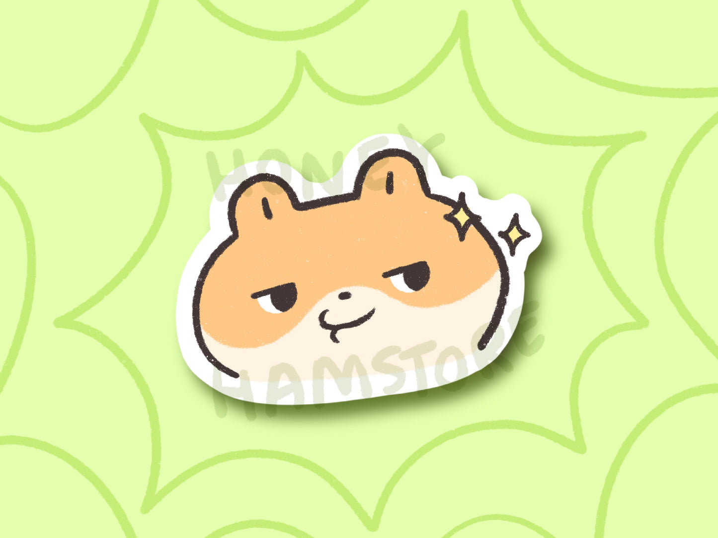 Hamster Smirk| Funny Cute Sticker | Gifts under 10 | Water Resistant Sticker | Laptop Water Bottle