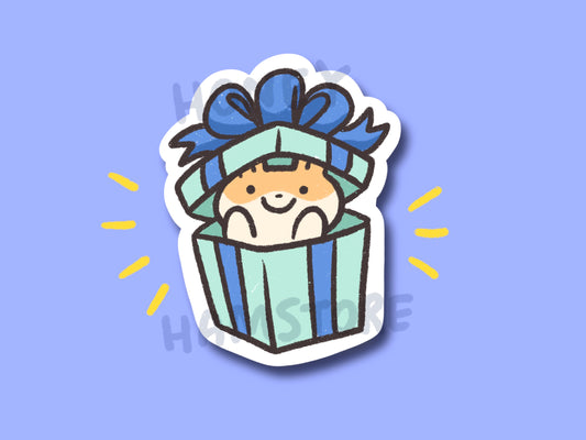 Hamster Present | Funny Cute Sticker | Gifts under 10 | Water Resistant Sticker | Laptop Water Bottle