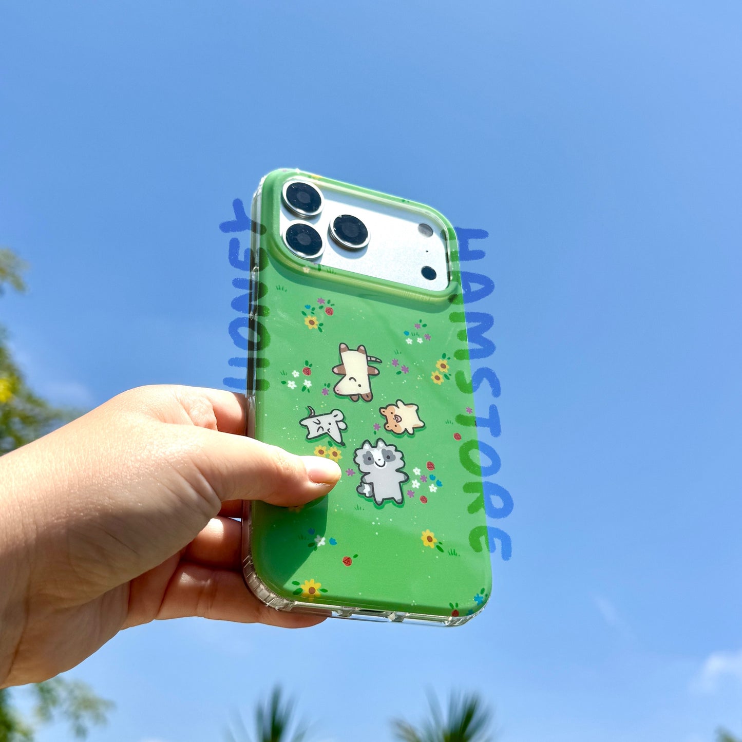 Rodent Friends Grass Flowers iPhone 17 Pro Max Phone Case TPU Protective Gift