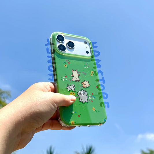 Rodent Friends Grass Flowers iPhone 17 Pro Max Phone Case TPU Protective Gift