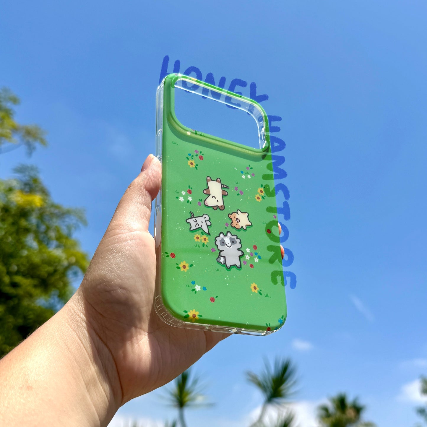 Rodent Friends Grass Flowers iPhone 17 Pro Max Phone Case TPU Protective Gift