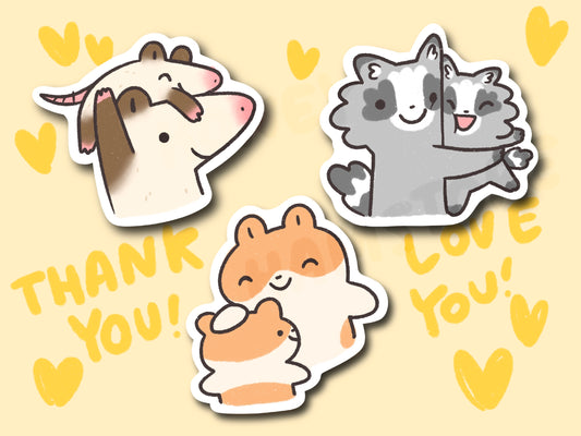 Thank you Mom Dad Hug Sticker | Funny Cute Sticker | Gifts under 10 | Water Resistant Sticker | Laptop Water Bottle Case Decal For Her Him
