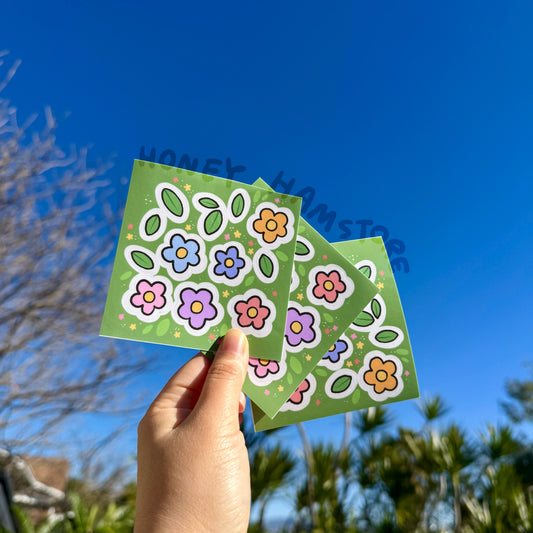 Mini Flower Set Sticker | Set of 12 | Aesthetic Floral | Gifts under 10 | Water Resistant | Water Bottle | Joke | Laptop | Phone | 1x1