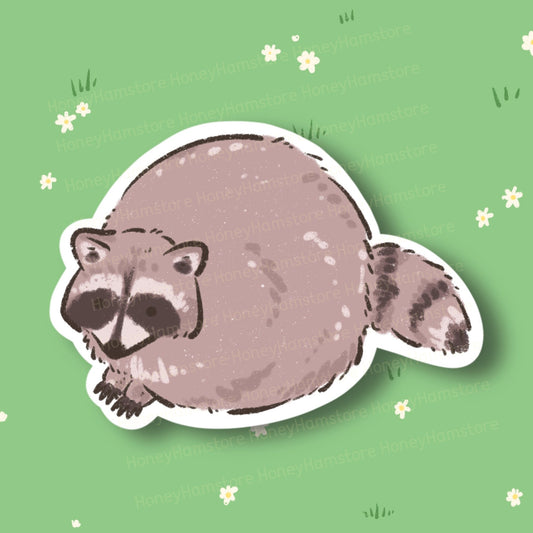 Cute Round Raccoon Sticker | Funny Sticker | Gifts under 10 | Water Resistant | For Water Bottle Laptop Desk Stationary Raccoon Lover