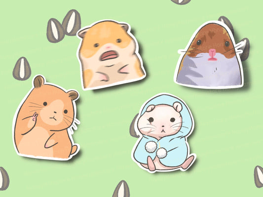 Cute Hamster Sticker - Meme Stickers | Meme Lovers | Hamster Lovers | Scared Hamster Meme | Water Resistant | Gift under 5