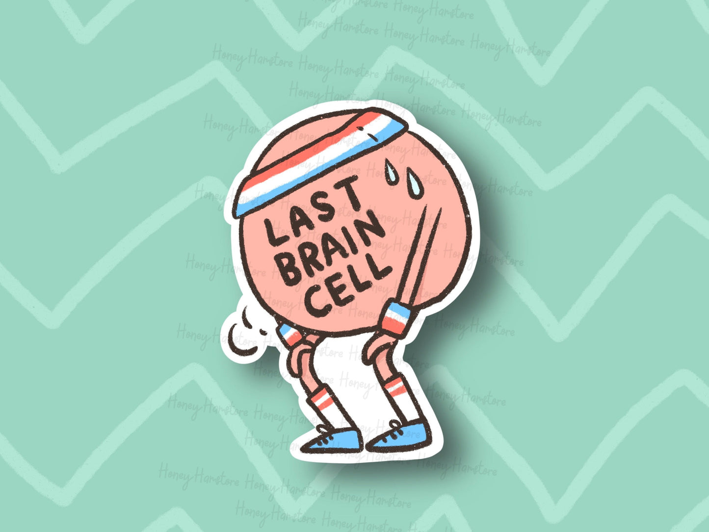 Last Brain Cell Laminated Sticker | Funny Meme Sticker | Gifts Under 5 | Cute Laptop Sticker
