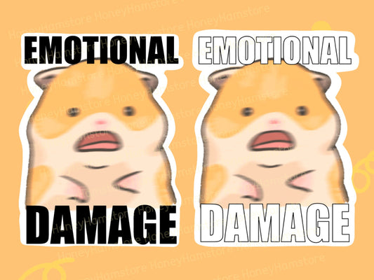 Emotional Damage Meme Scared Hamster Meme Laminated Stickers Funny Sticker Laptop Tiktok Decal Yeti Tumbler Water Bottle Sticker