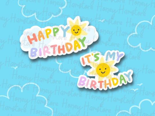 Happy Birthday | Cute Happy Sticker | Cute Laptop Sticker | Celebration | Children Boy Girl Birthday | Gifts under 5 | Water Resistant
