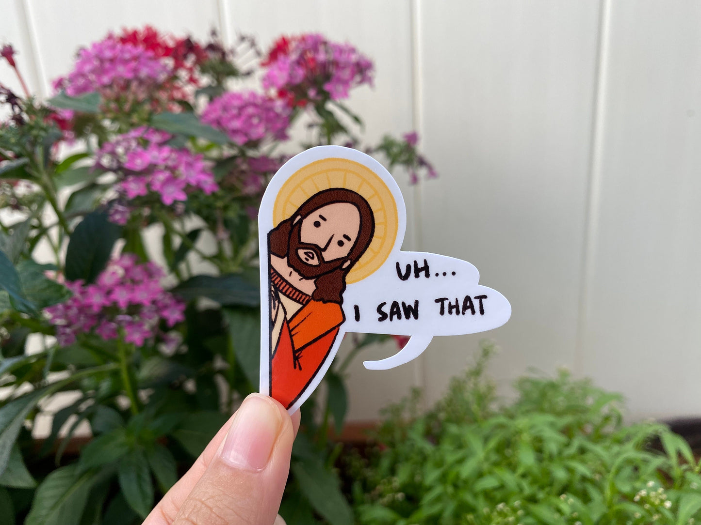Jesus I Saw That Sticker | Funny Meme Sticker | Cute Laptop Sticker | Gifts Under 5 | Water Resistant Sticker