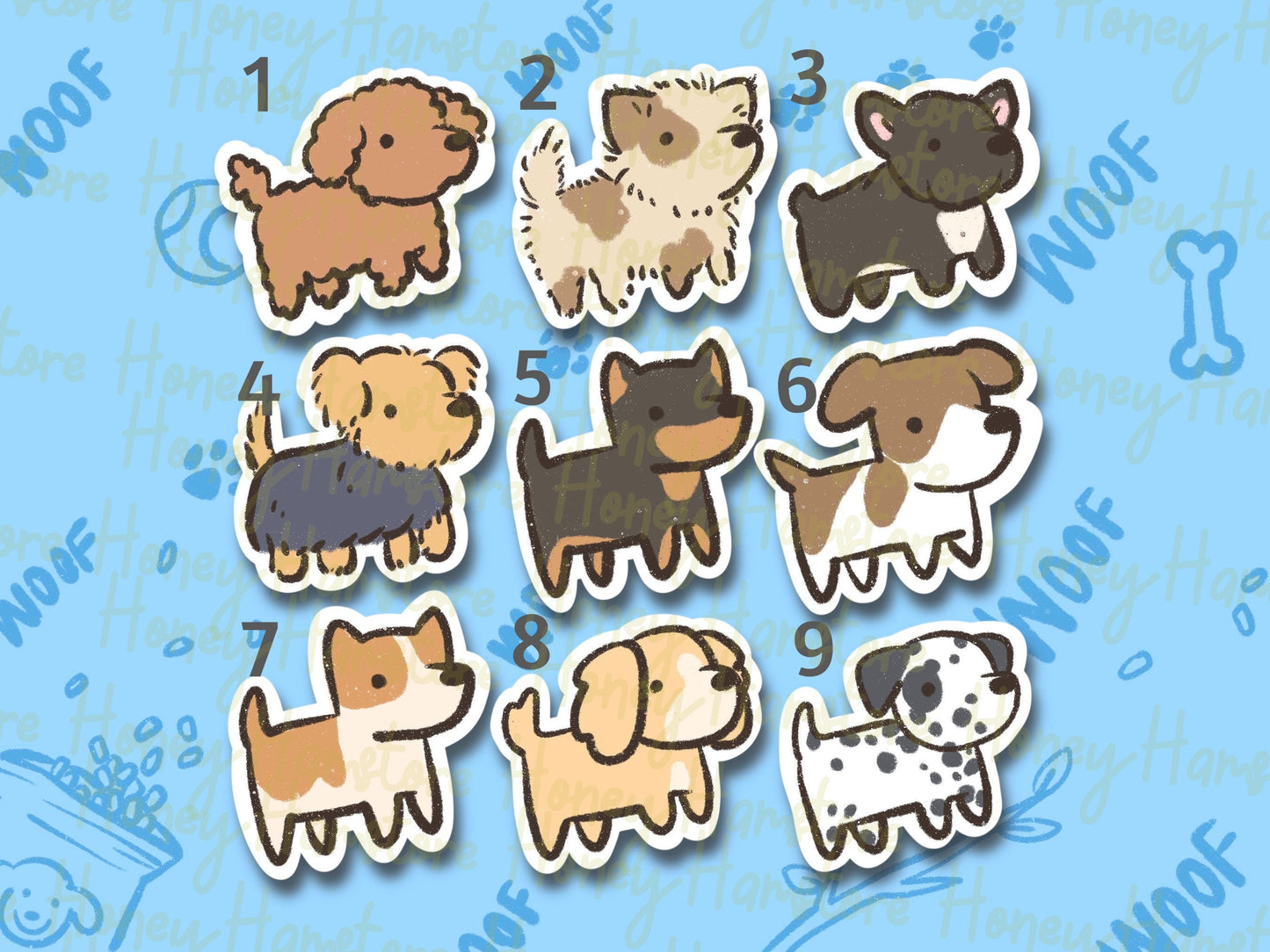 Cute Chibi Dog Puppy Stickers | Dog Lover | Puppy Sticker | Pet Stickers | Cute Laptop Sticker | Gifts under 5 | Water Resistant Sticker