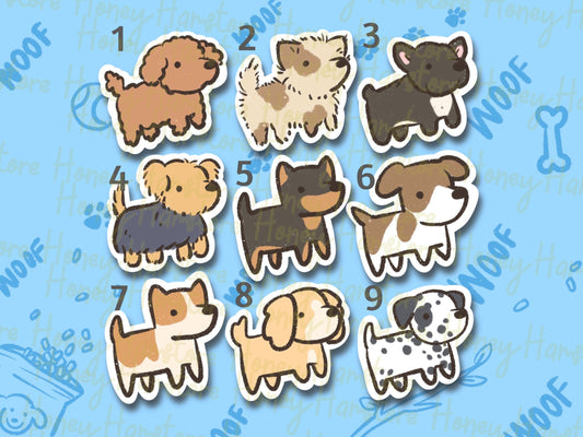 Cute Chibi Dog Puppy Stickers | Dog Lover | Puppy Sticker | Pet Stickers | Cute Laptop Sticker | Gifts under 5 | Water Resistant Sticker