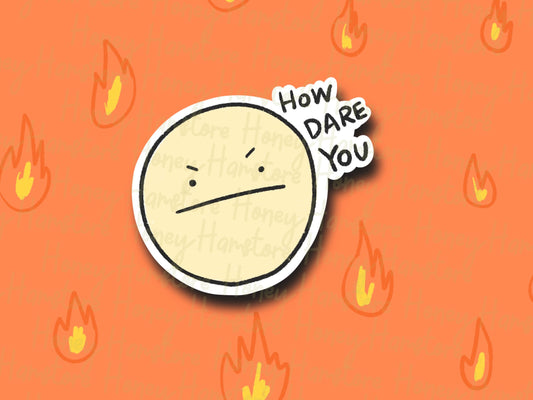 How Dare You | Funny Sticker | Joke | Mood Sticker | l Laminated Sticker | Funny Meme Sticker | Gifts Under 5 | Cute Laptop Sticker