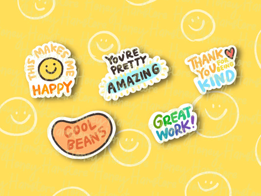 Good Job Reward Stickers | Positive Vibe | College Student | Feel Good | Nice | Millennial Sticker | Gifts under 5 | Water Resistant Sticker