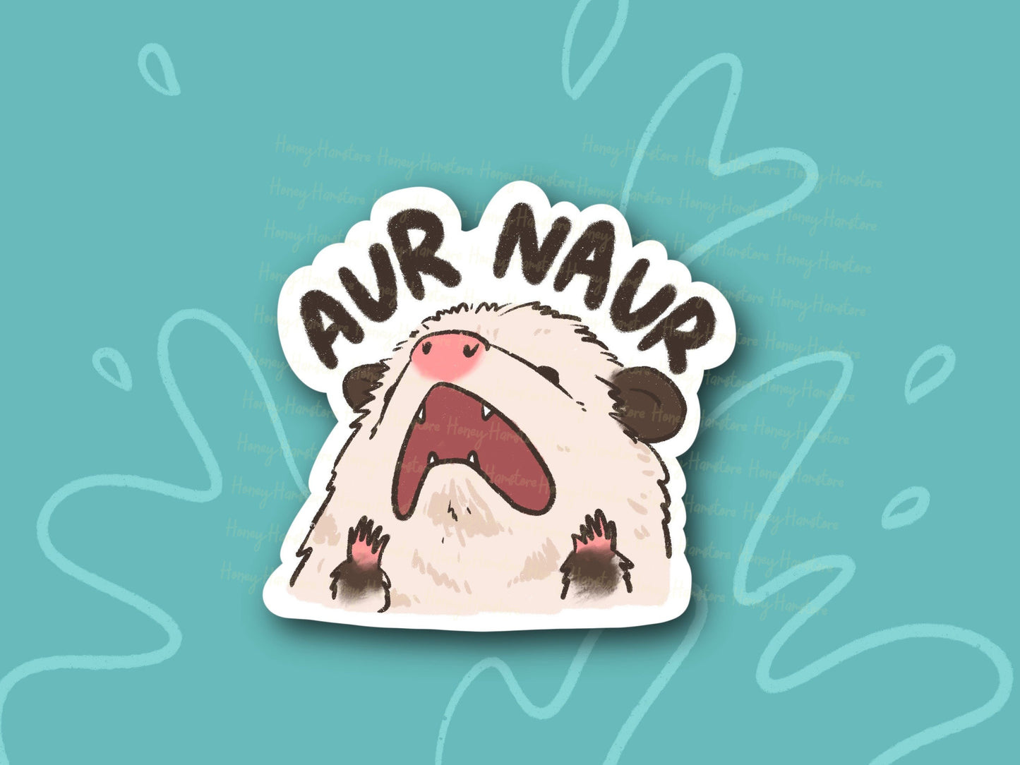 Aur Naur Cute Sticker | Series 1 | Funny Sticker | Possum Hamster Raccoon | Gifts under 10 | Water Resistant Sticker | Water Bottle | Laptop