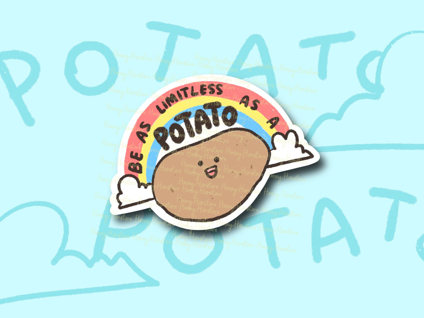 Be As Limitless As A Potato Sticker | Funny Sticker | Gifts under 10 | Water Resistant Sticker | Water Bottle | Joke | Laptop