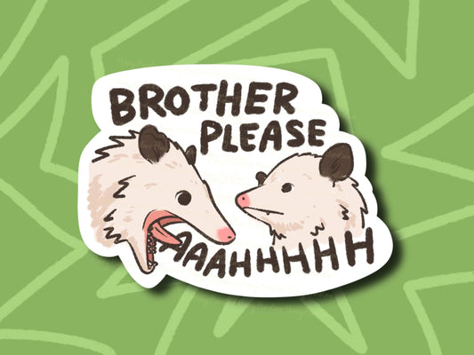 Brother Please Sticker | Funny Sticker | Gifts under 10 | Water Resistant Sticker | Water Bottle | Joke | Laptop | Cute Sticker