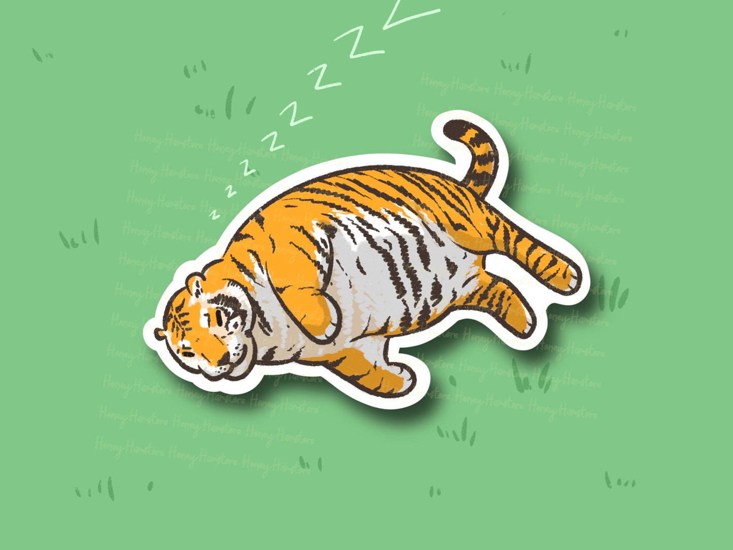Chonk Tiger Sticker | Funny Joke Sticker | Gifts under 10 | Water Resistant Sticker | Water Bottle Laptop Cell Phone Case | Cute Sticker