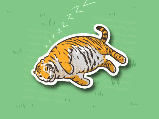 Chonk Tiger Sticker | Funny Joke Sticker | Gifts under 10 | Water Resistant Sticker | Water Bottle Laptop Cell Phone Case | Cute Sticker