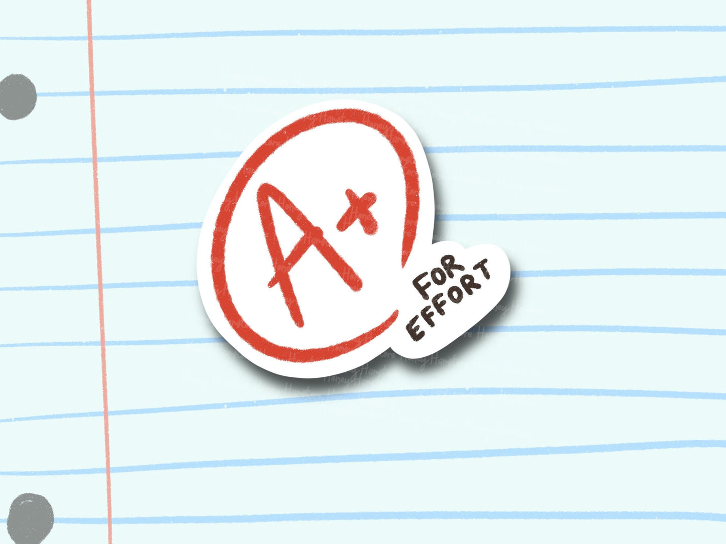 A+ for Effort Sticker | Funny Sticker | Gifts under 10 | Water Resistant Sticker | Water Bottle | Joke | Laptop | School Optimistic Sticker