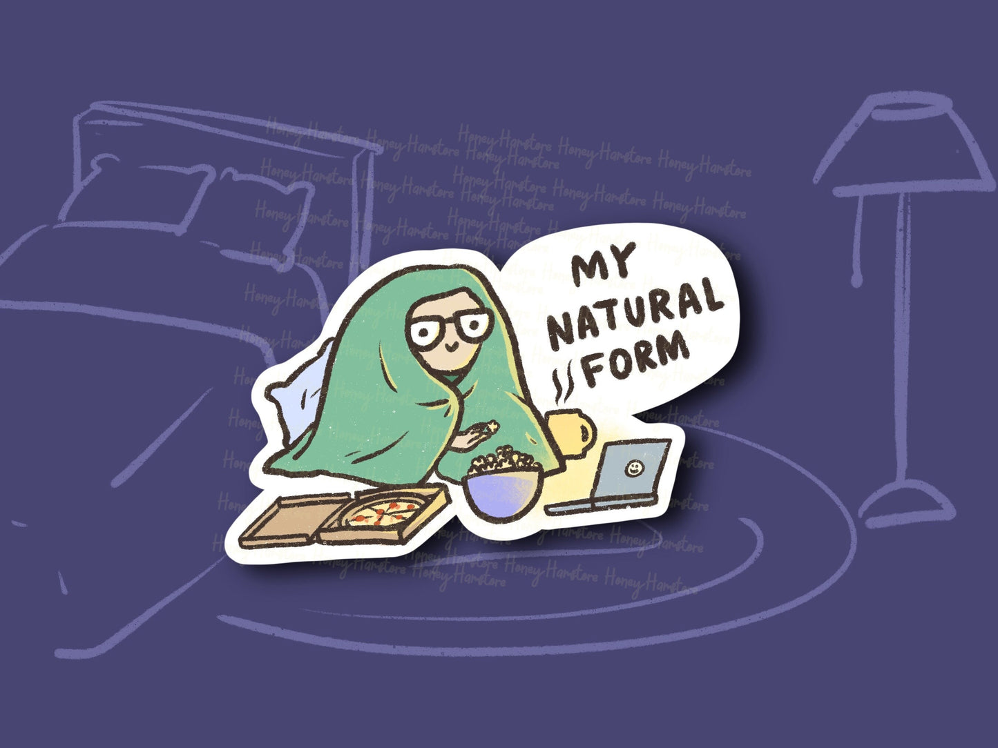 My Natural Form Sticker | Funny Joke Cute Sticker | Gifts under 10 | Water Resistant Sticker | Water Bottle Laptop Cell Phone Case
