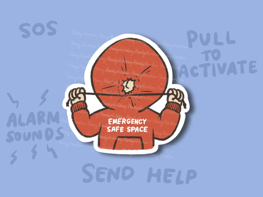 Emergency Safe Space Sticker | Funny Sticker | Gifts under 10 | Water Resistant Sticker | Water Bottle | Joke | Laptop