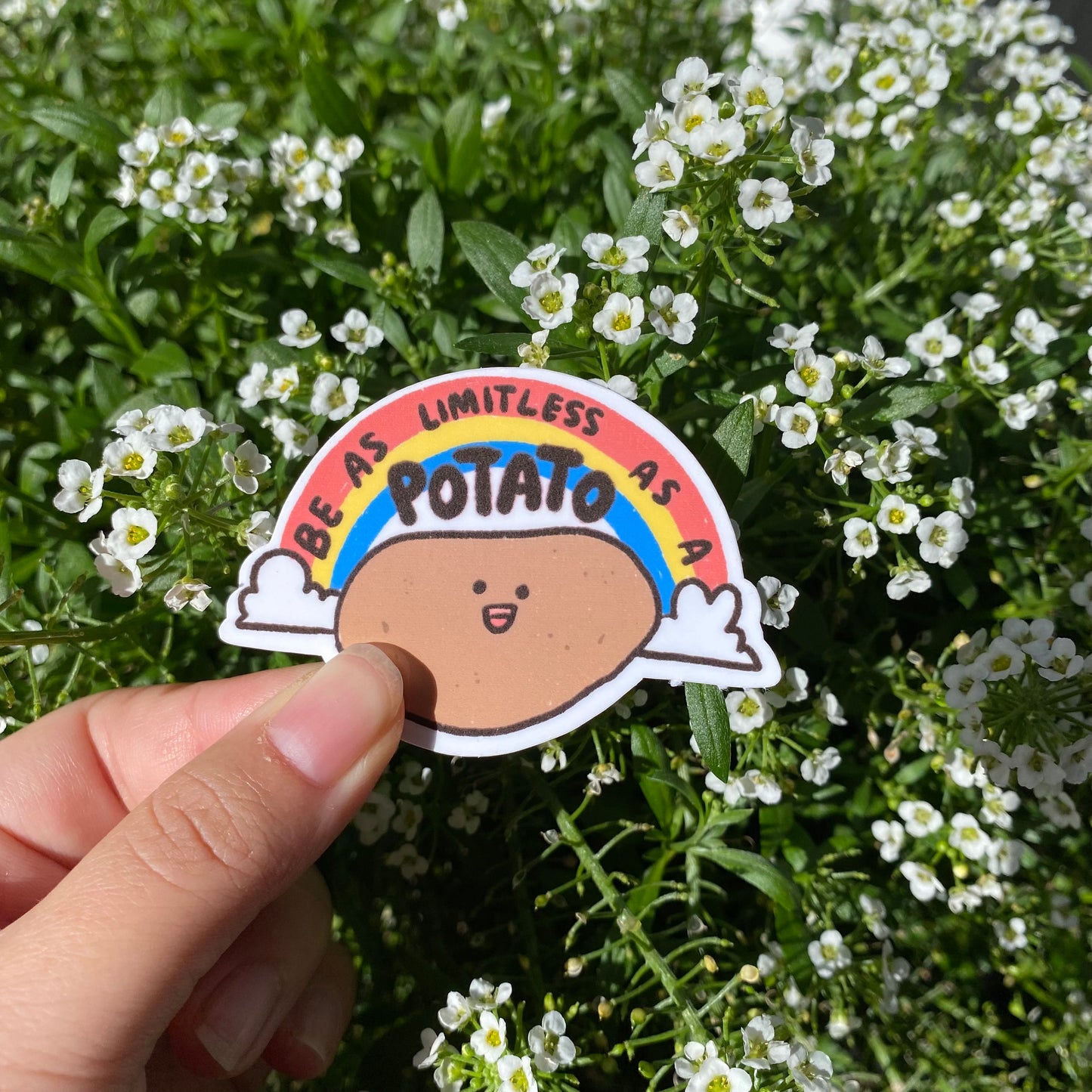 Be As Limitless As A Potato Sticker | Funny Sticker | Gifts under 10 | Water Resistant Sticker | Water Bottle | Joke | Laptop