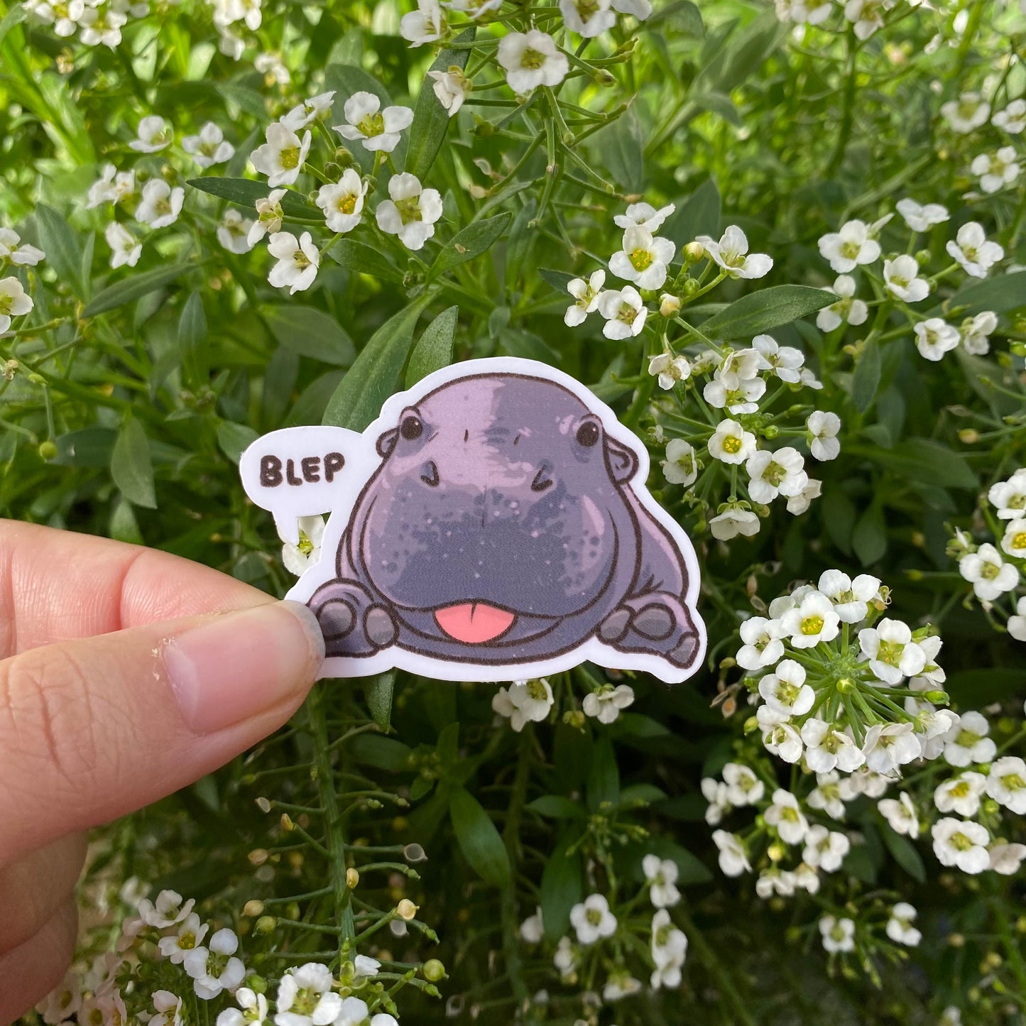 Hippo Blep Sticker | Funny Sticker | Gifts under 10 | Water Resistant Sticker | Water Bottle | Joke | Laptop | Cute Sticker