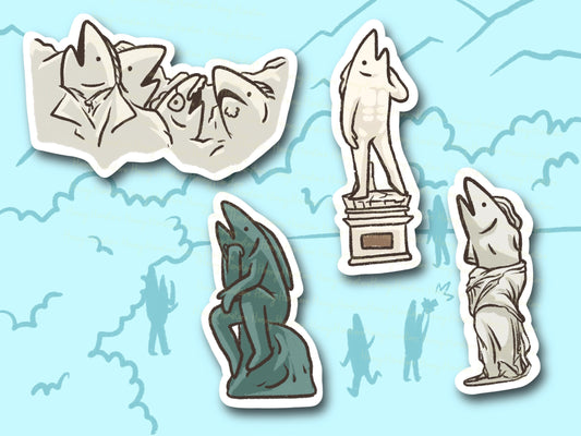 Fish Statues | Sculptures Art History| Fish Gallery | Artist | Cute Laptop Sticker | Gifts under 5 | Water Resistant Water Bottle Phone Case