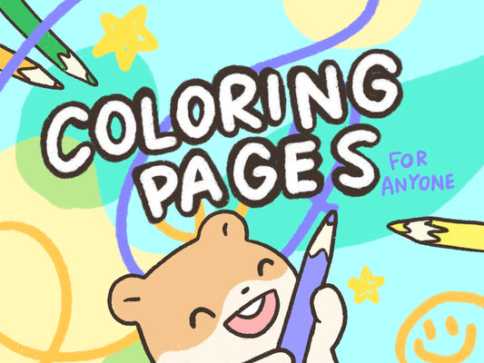 Cute Animal Coloring Pages | 6 Pages | Hamster, Raccoon, Opossum | Printable Instant Download | Preschool | Toddler | Kids Simple Sheet
