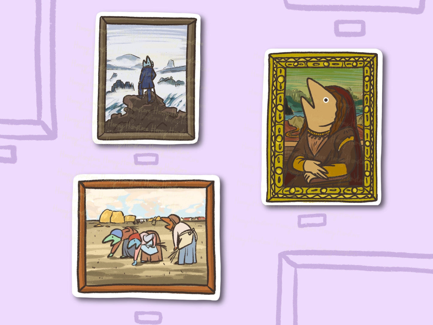 Fish Art Sticker Series 4 | Painting Art History| Fish Gallery Oil Painting | Artist | Cute Laptop Sticker | Gifts under 5 | Water Resistant