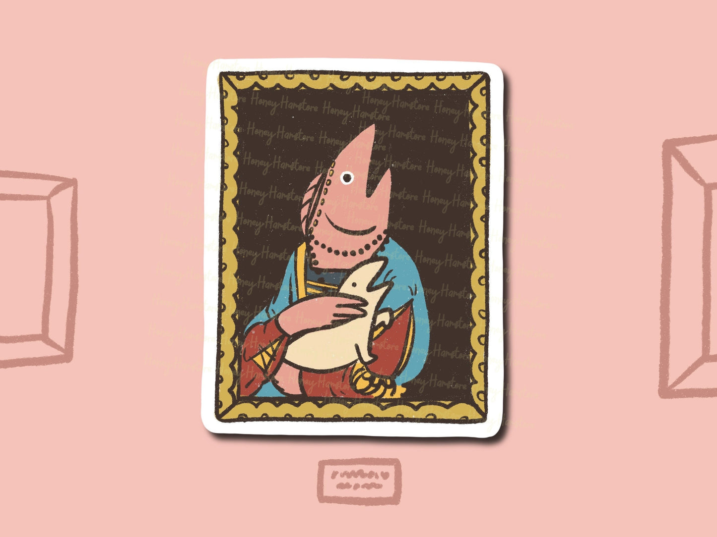 Fish Art Sticker Series 3 | Painting Art History| Fish Gallery Oil Painting | Artist | Cute Laptop Sticker | Gifts under 5 | Water Resistant