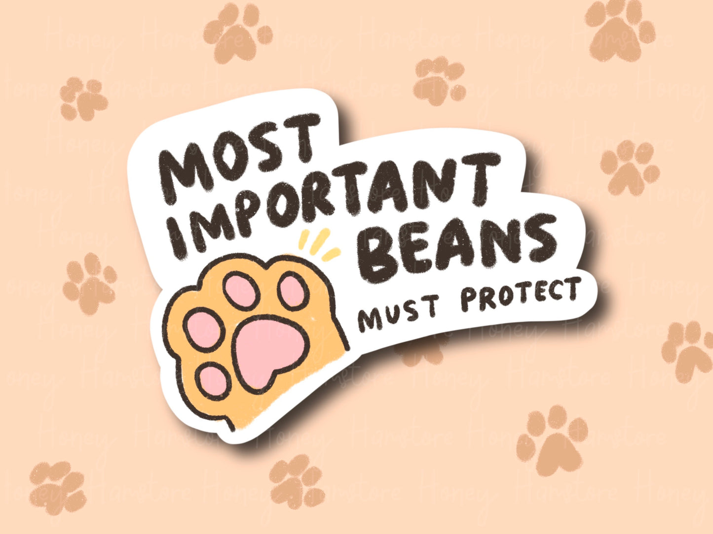 Most Important Beans | Funny and Cute Laptop Sticker | Gifts under 5 | Water Resistant | Water Bottle | Vinyl Durable Hand-drawn