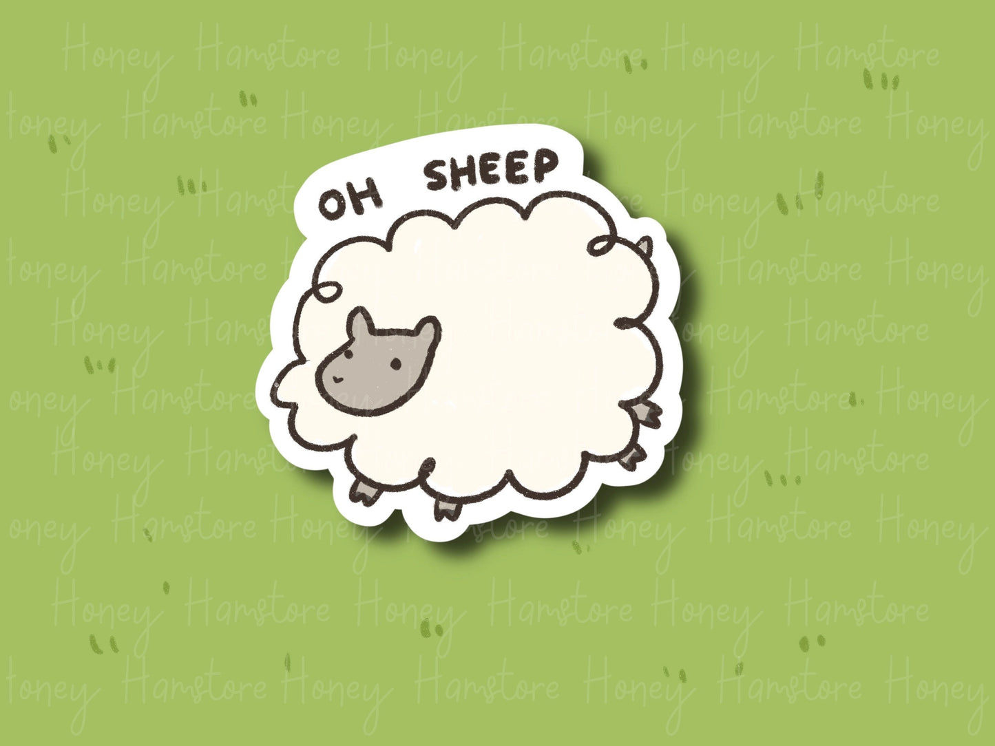 Oh Sheep Sticker | Funny and Cute Laptop Sticker | Gifts under 5 | Water Resistant | Cute Animal Design | Sheep Lover | Water bottle
