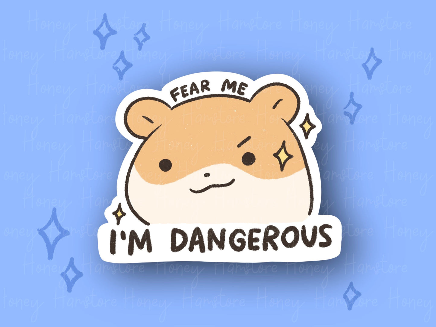 I'm Dangerous Hamster | Funny and Cute Laptop Sticker | Gifts under 5 | Water Resistant | Water Bottle | Vinyl Durable Hand-drawn
