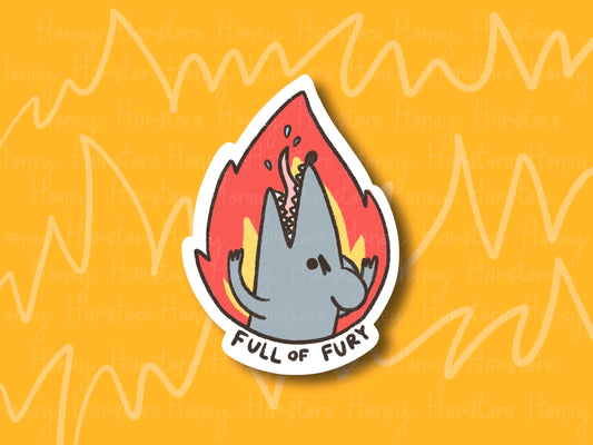 Full Of Fury Rat | Funny and Cute Laptop Sticker | Gifts under 5 | Water Resistant | Water Bottle | Vinyl Durable Hand-drawn
