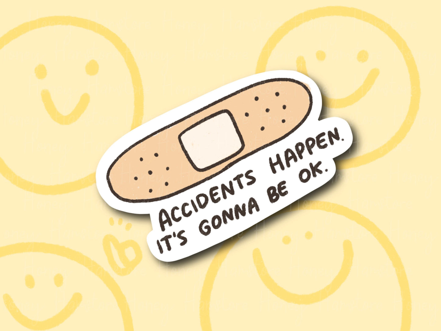 Accidents Happen It's Ok | Funny Sticker | Gifts under 10 | Water Resistant Sticker | Laptop Water Bottle Phone Case Decal For Her Him