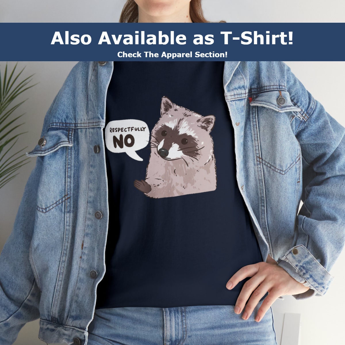 Raccoon Respectfully No | Sarcasm Funny Raccoon Sticker | Gifts under 10 | Water Resistant Decal | Water Bottle | Laptop | Joke Sarcastic