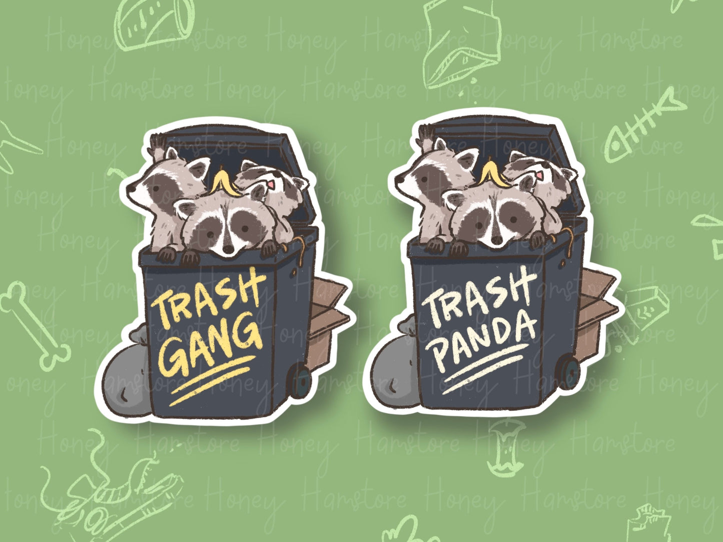 Raccoon Trash Gang Panda | Funny Sticker | Raccoon Sticker | Gifts under 10 | Water Resistant | Water Bottle Laptop Desk Notebook Phone Case