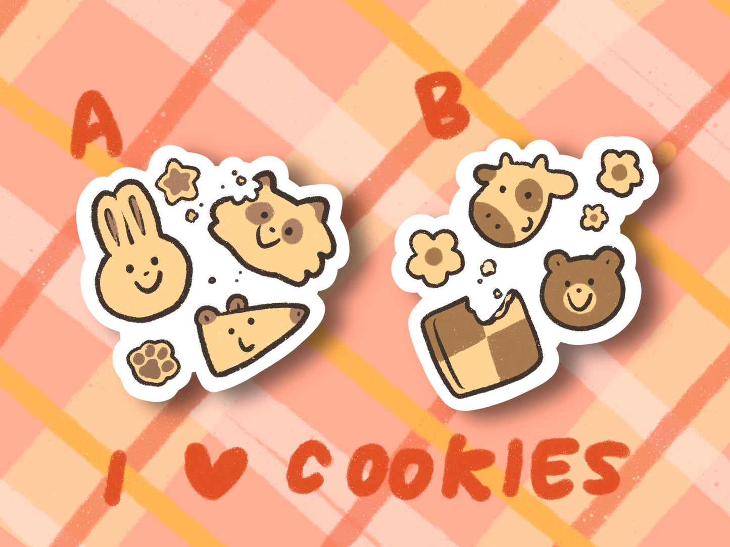 Cute Rabbit Possum Raccoon Cow Bear Animal Cookies Funny Sticker | Gifts under 10 | Water Resistant | Laptop Water Bottle Phone Case Decal