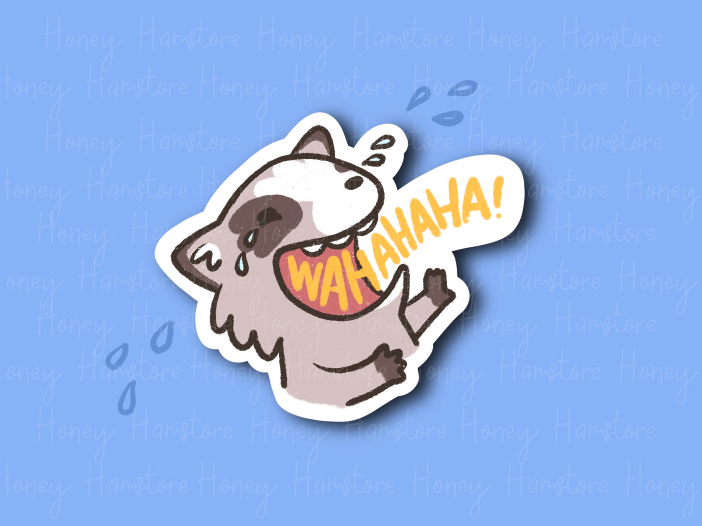 Laughing Raccoon | Funny Sticker | Gifts under 10 | Water Resistant Sticker | Laptop Water Bottle Phone Case Decal For Her Him